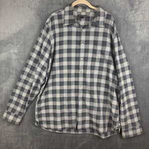 John Varvatos Blue and White Plaid Shirt